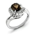 thumbnail image 1 of Primal Silver Sterling Silver Rhodium Smoky Quartz and Diamond Ring, 1 of 4