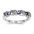 thumbnail image 1 of Primal Silver Sterling Silver Rhodium Tanzanite and Diamond Ring, 1 of 10