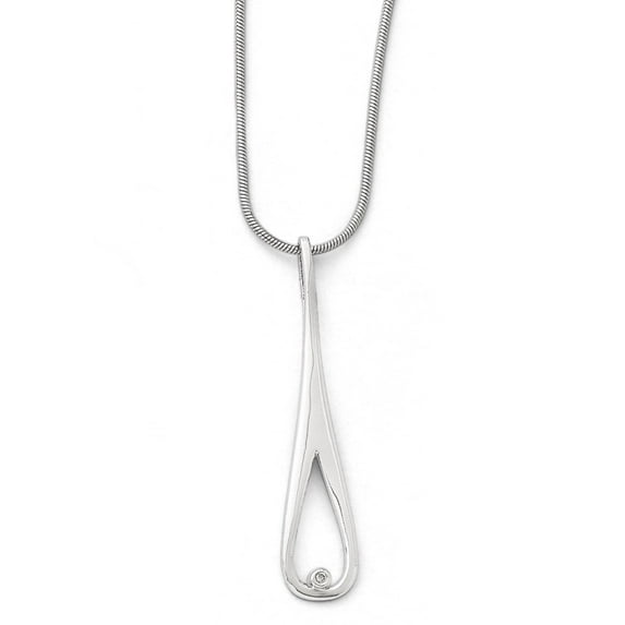 Primal Silver Sterling Silver Rhodium-plated 0.01 Cttw Diamond Necklace