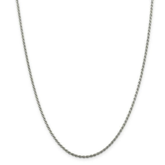 Primal Silver Sterling Silver Rhodium-plated 1.85mm Diamond-cut Rope Chain