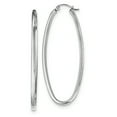 thumbnail image 1 of Primal Silver Sterling Silver Rhodium-plated 2mm Oval Hoop Earrings, 1 of 5