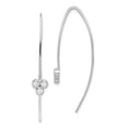 thumbnail image 1 of Primal Silver Sterling Silver Rhodium-plated 3-CZ Threader Earrings, 1 of 5