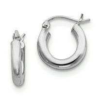 Primal Silver Sterling Silver Rhodium-plated 3mm Round Hoop Earrings