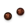 thumbnail image 1 of Primal Silver Sterling Silver Rhodium-plated 6-7mm Brown Freshwater Cultured Button Pearl Stud Earrings, 1 of 5