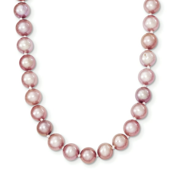 Primal Silver Sterling Silver Rhodium-plated 6-7mm Purple Freshwater Cultured Pearl Necklace