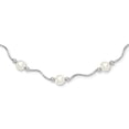 thumbnail image 1 of Primal Silver Sterling Silver Rhodium-plated 6-7mm White Freshwater Cultured Pearl Necklace, 1 of 4