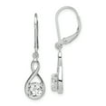 thumbnail image 1 of Primal Silver Sterling Silver Rhodium-plated 6mm Cubic Zirconia Teardrop Leverback Earrings, 1 of 4