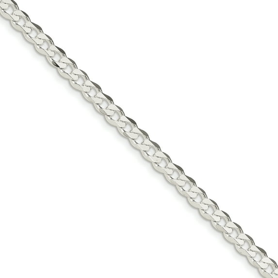 Primal Silver Sterling Silver Rhodium-plated 6mm Curb Chain Bracelet