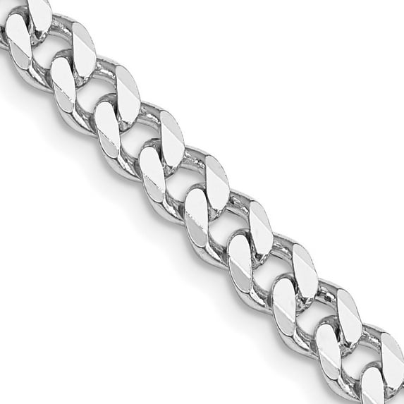 Primal Silver Sterling Silver Rhodium-plated 6mm Curb Chain