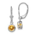 thumbnail image 1 of Primal Silver Sterling Silver Rhodium-plated 6mm Round Citrine Leverback Earrings, 1 of 4