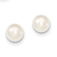 thumbnail image 1 of Primal Silver Sterling Silver Rhodium-plated 7-8mm White Freshwater Cultured Button Pearl Stud Earrings, 1 of 4