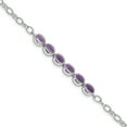 thumbnail image 1 of Primal Silver Sterling Silver Rhodium-plated Amethyst 8 Inch Bracelet, 1 of 5