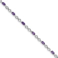 thumbnail image 1 of Primal Silver Sterling Silver Rhodium-plated Amethyst Bracelet, 1 of 4