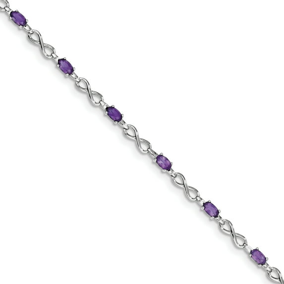 Primal Silver Sterling Silver Rhodium-plated Amethyst Bracelet