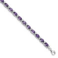 thumbnail image 1 of Primal Silver Sterling Silver Rhodium-plated Amethyst and White Topaz Bracelet, 1 of 6