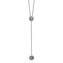 Primal Silver Sterling Silver Rhodium-plated Amethyst with 2-inch Extension Y-Necklace