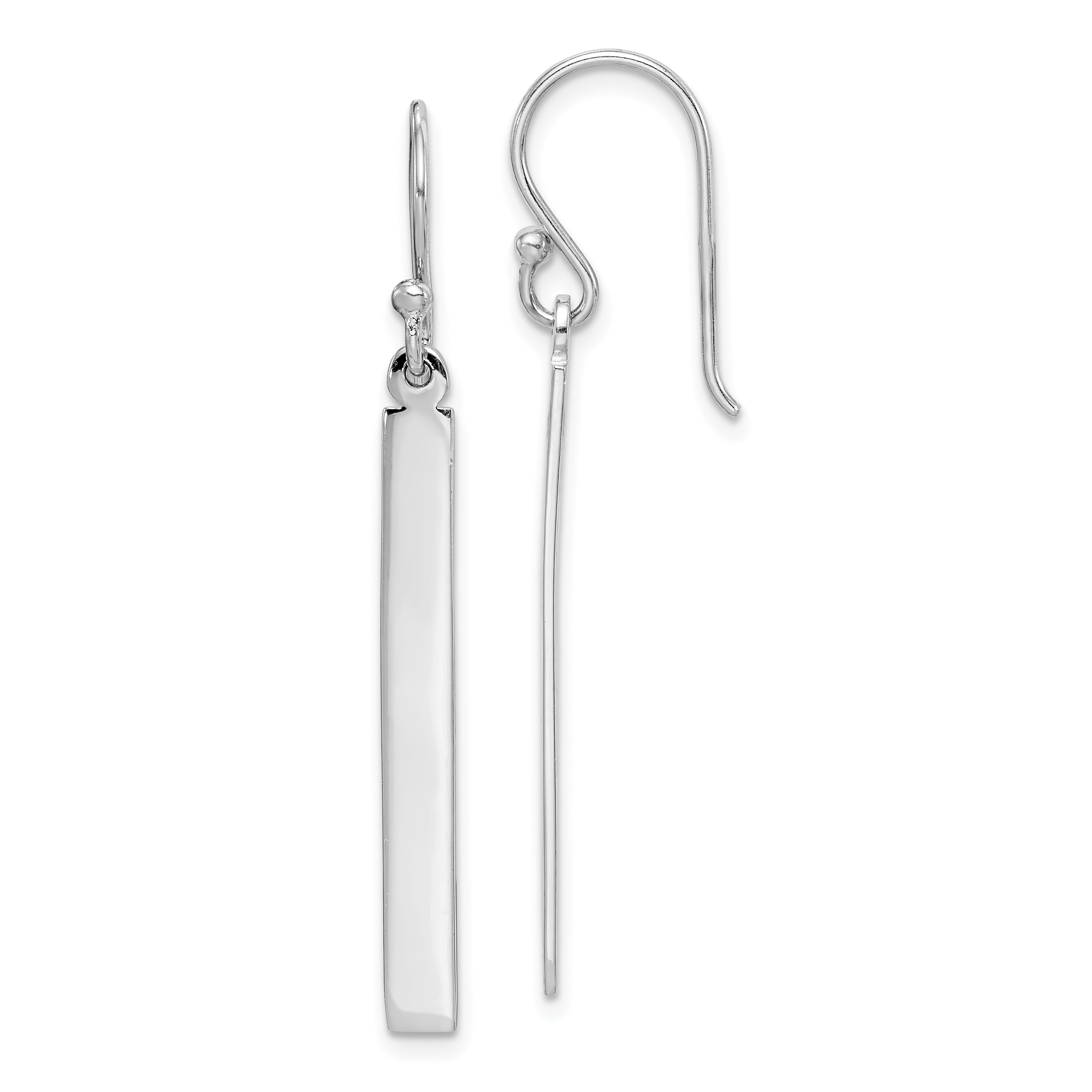 Primal Silver Sterling Silver Rhodium plated Bar Dangle Earrings Walmart