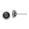thumbnail image 1 of Primal Silver Sterling Silver Rhodium-plated Black Sapphire and Diamond Post Earrings, 1 of 5
