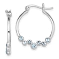 thumbnail image 1 of Primal Silver Sterling Silver Rhodium-plated Blue Crystal Hoop Earrings, 1 of 5