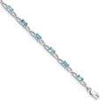 thumbnail image 1 of Primal Silver Sterling Silver Rhodium-plated Blue Topaz Bracelet, 1 of 5