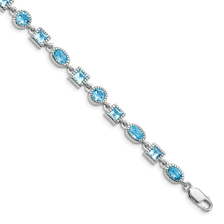 Primal Silver Sterling Silver Rhodium plated Blue Topaz Bracelet Walmart