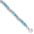 thumbnail image 1 of Primal Silver Sterling Silver Rhodium-plated Blue Topaz Bracelet, 1 of 6