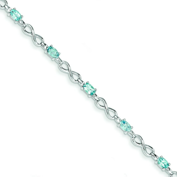 Primal Silver Sterling Silver Rhodium-plated Blue Topaz Bracelet