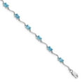 thumbnail image 1 of Primal Silver Sterling Silver Rhodium-plated Blue Topaz Bracelet, 1 of 4