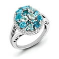 thumbnail image 1 of Primal Silver Sterling Silver Rhodium-plated Blue Topaz and Diamond Ring, 1 of 5