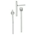 thumbnail image 1 of Primal Silver Sterling Silver Rhodium-plated CZ Bar Front and Back Post Earrings, 1 of 4