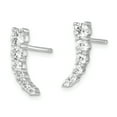 thumbnail image 1 of Primal Silver Sterling Silver Rhodium-plated CZ Dangle Post Earrings, 1 of 5