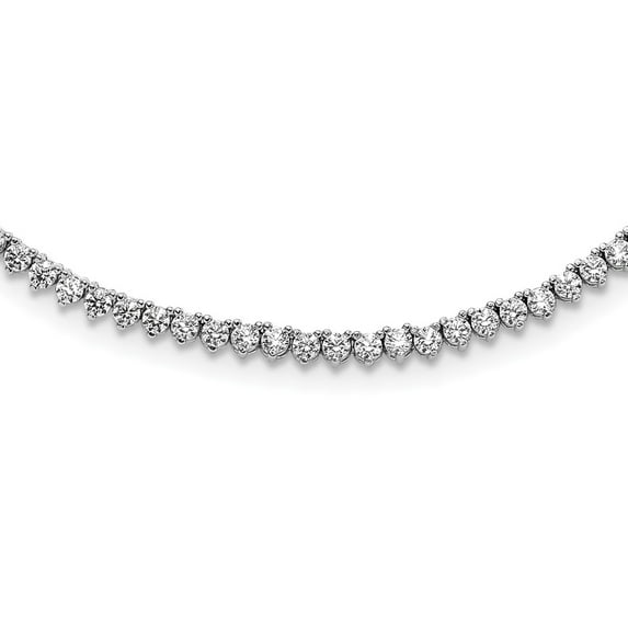Primal Silver Sterling Silver Rhodium-plated Cubic Zirconia 24-inch Necklace