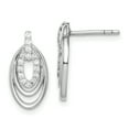 thumbnail image 1 of Primal Silver Sterling Silver Rhodium-plated Cubic Zirconia 3-Oval Post Earrings, 1 of 4