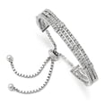 thumbnail image 1 of Primal Silver Sterling Silver Rhodium-plated Cubic Zirconia 5-9 Inch Adjustable Bracelet, 1 of 5