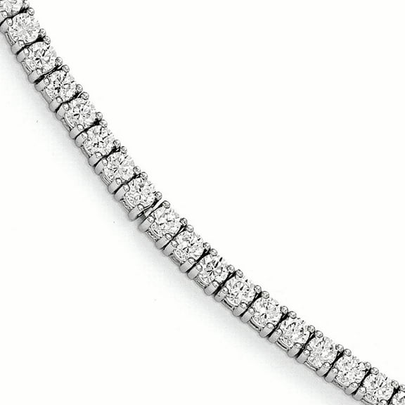 Primal Silver Sterling Silver Rhodium-plated Cubic Zirconia 7-inch Bracelet