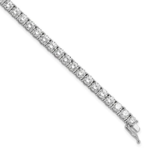 Primal Silver Sterling Silver Rhodium-plated Cubic Zirconia 7-inch Bracelet