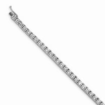 Primal Silver Sterling Silver Rhodium-plated Cubic Zirconia 7-inch Bracelet