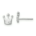 thumbnail image 1 of Primal Silver Sterling Silver Rhodium-plated Cubic Zirconia Crown Post Earrings, 1 of 4