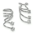 thumbnail image 1 of Primal Silver Sterling Silver Rhodium-plated Cubic Zirconia Cuff Earrings, 1 of 4