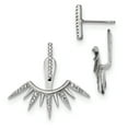 thumbnail image 1 of Primal Silver Sterling Silver Rhodium-plated Cubic Zirconia Front and Back Spike Post Earrings, 1 of 5