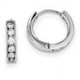 thumbnail image 1 of Primal Silver Sterling Silver Rhodium-plated Cubic Zirconia Hoop Earrings, 1 of 5