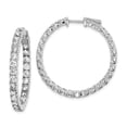 thumbnail image 1 of Primal Silver Sterling Silver Rhodium-plated Cubic Zirconia In and Out Hinged Hoop Earrings, 1 of 4