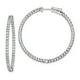 thumbnail image 1 of Primal Silver Sterling Silver Rhodium-plated Cubic Zirconia In and Out Hinged Hoop Earrings, 1 of 4