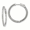 thumbnail image 1 of Primal Silver Sterling Silver Rhodium-plated Cubic Zirconia In and Out Hinged Hoop Earrings, 1 of 5