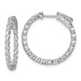 thumbnail image 1 of Primal Silver Sterling Silver Rhodium-plated Cubic Zirconia In and Out Hinged Hoop Earrings, 1 of 4