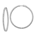 thumbnail image 1 of Primal Silver Sterling Silver Rhodium-plated Cubic Zirconia In and Out Hinged Hoop Earrings, 1 of 4