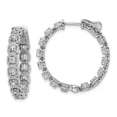 thumbnail image 1 of Primal Silver Sterling Silver Rhodium-plated Cubic Zirconia In and Out round Hoop Earrings, 1 of 5