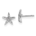 thumbnail image 1 of Primal Silver Sterling Silver Rhodium-plated Cubic Zirconia Micro Pave Starfish Post Earrings, 1 of 5