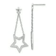 thumbnail image 1 of Primal Silver Sterling Silver Rhodium-plated Cubic Zirconia Star Dangle Earrings, 1 of 5