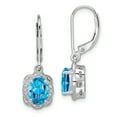 thumbnail image 1 of Primal Silver Sterling Silver Rhodium-plated Diamond Blue Topaz Earrings, 1 of 4